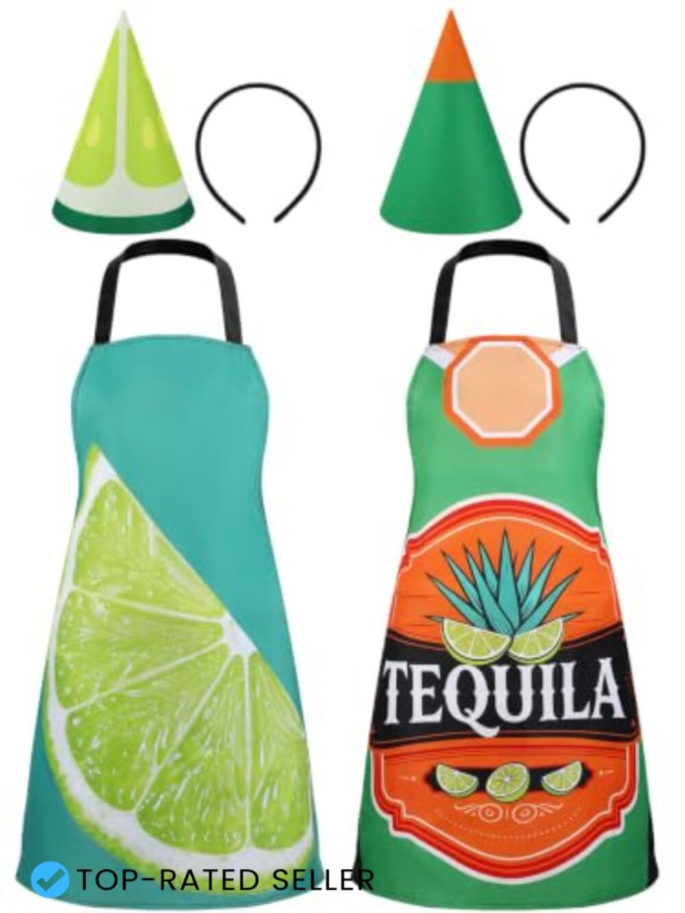 Couples Halloween Costume Set 2pc Aprons Matching Headbands Adult One Size